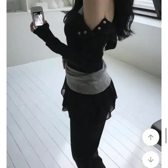 [BUNJANG] Retriever Preppy Layered Wrap Skirt Black / 에이블리 리트리버 프레피 레이어드 랩 스커트 블랙