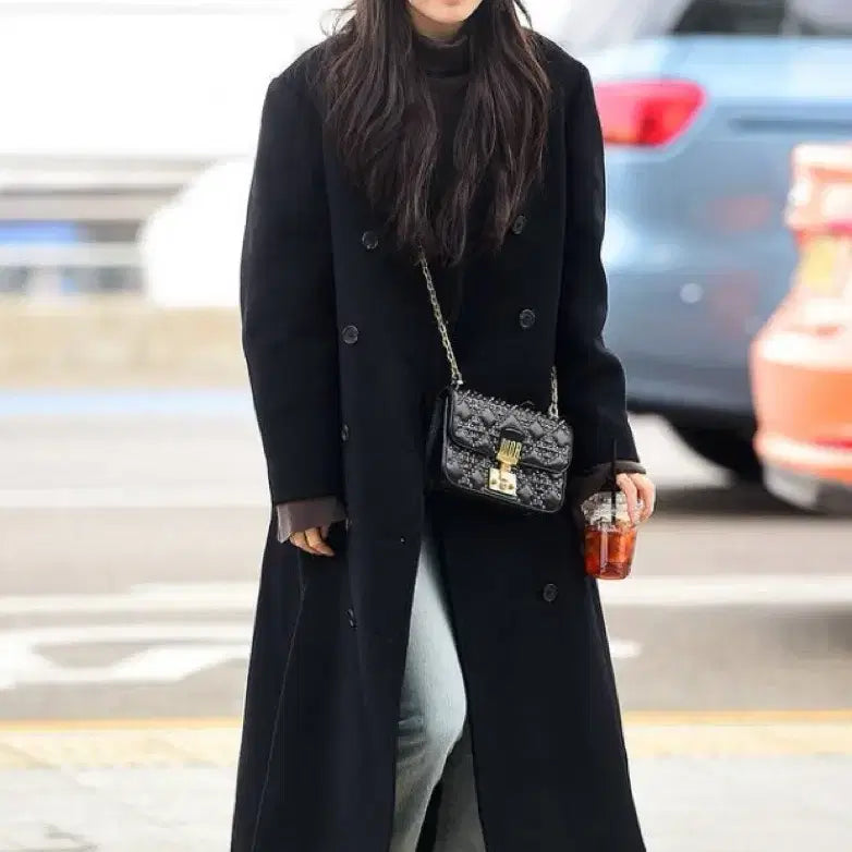 [BUNJANG] Suzy Recto Double Breasted Long Coat / 렉토 더블 브레스트 수지 롱코트