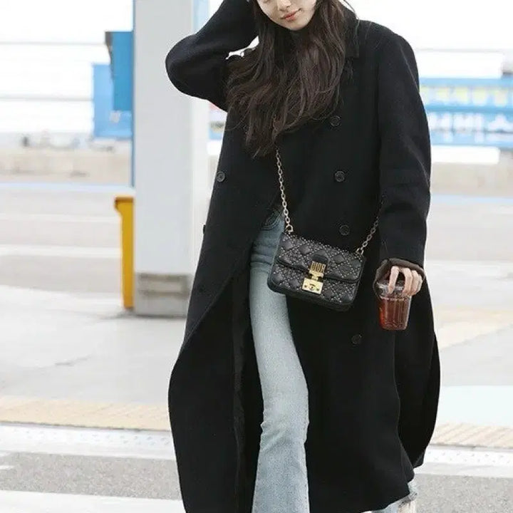 [BUNJANG] Suzy Recto Double Breasted Long Coat / 렉토 더블 브레스트 수지 롱코트