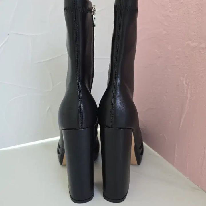 [BUNJANG] Platform Ankle Boots (225mm) / 361.(225mm)블랙 통굽 가보시 앵클 부츠 플랫폼 힐