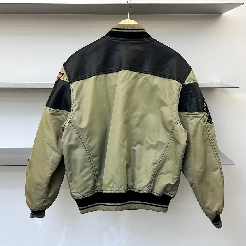 [BUNJANG] Harley Davidson 90s Nylon Leather Bomber Jacket / 할리데이비슨 90s 나일론 레더 봄버 자켓
