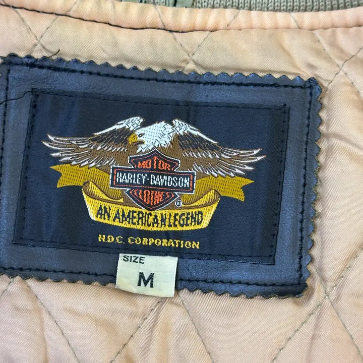 [BUNJANG] Harley Davidson 90s Nylon Leather Bomber Jacket / 할리데이비슨 90s 나일론 레더 봄버 자켓