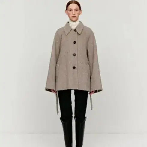 [BUNJANG] MoHan Alpaca Semi Half Coat S / 모한 알파카 세미 하프 코트 s