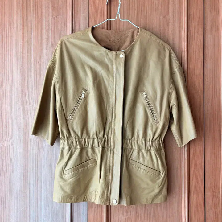 [BUNJANG] Massimo Dutti Soft Zip-Up Leather Jacket / 마시모두띠 부드러운 집업 가죽 5부 자켓