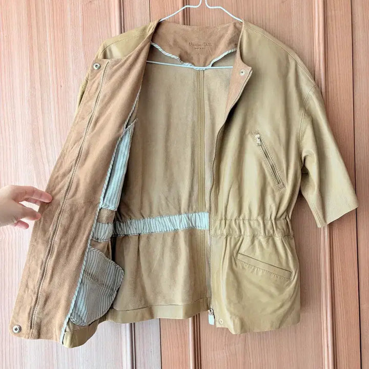 [BUNJANG] Massimo Dutti Soft Zip-Up Leather Jacket / 마시모두띠 부드러운 집업 가죽 5부 자켓