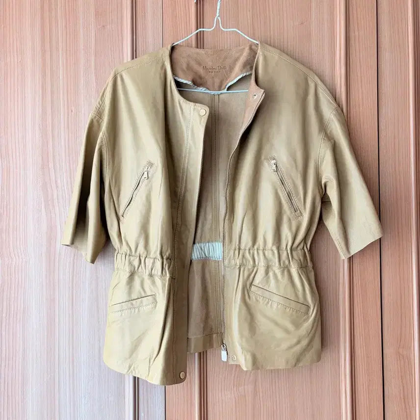 [BUNJANG] Massimo Dutti Soft Zip-Up Leather Jacket / 마시모두띠 부드러운 집업 가죽 5부 자켓