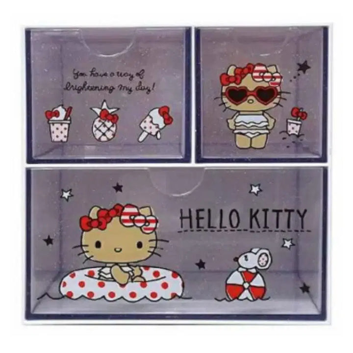 [BUNJANG] Sanrio Hello Kitty Chest Drawer / 최저가) 산리오 태닝키티 헬로키티 3단 서랍 (화이트) 체스트 수납함