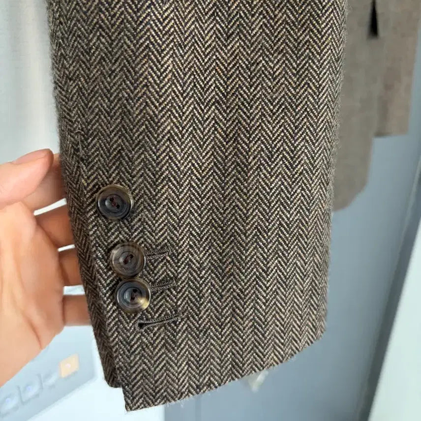 [BUNJANG] Tailorable Herringbone Jacket / 테일러블 와인라벨 헤링본 자켓