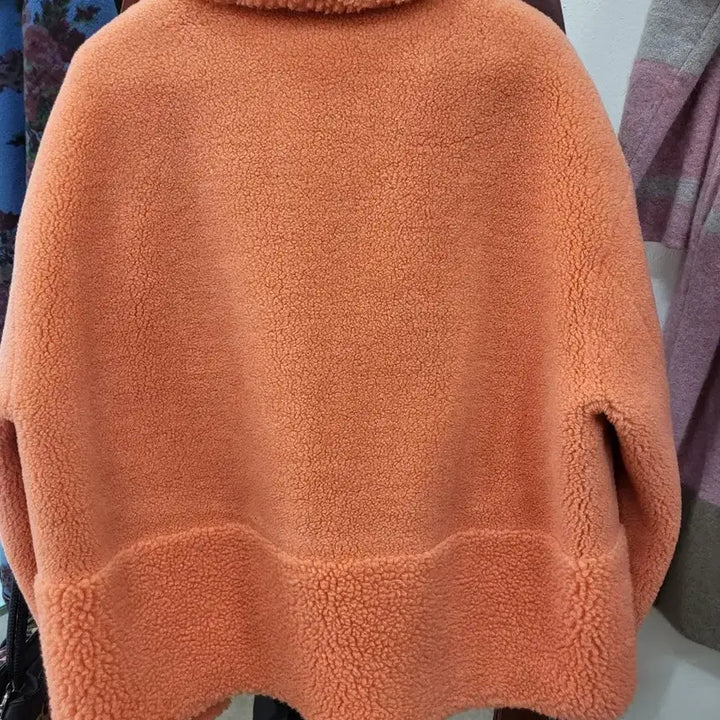 [BUNJANG] Puff Short Coat Orange / 뽀글이 숏 코트 오렌지