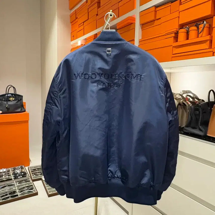 [BUNJANG] Wooyoungmi Back Logo Bomber Jacket / {새상품급}우영미 백로고 봄버자켓