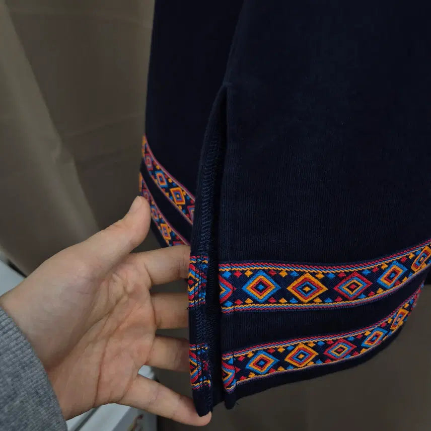 [BUNJANG] Champion Geometric Pattern Sweatshirt (Navy, L) / 챔피온 네이비 기하학 패턴 맨투맨 L