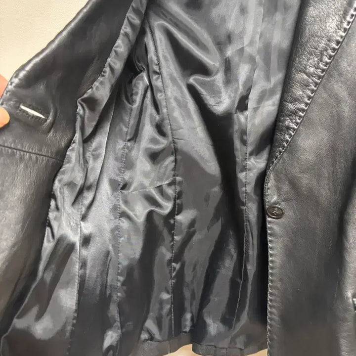 [BUNJANG] Soleil Black Leather Jacket (Women's Size 55) / Soleil 블랙 가죽 여성 자켓 55