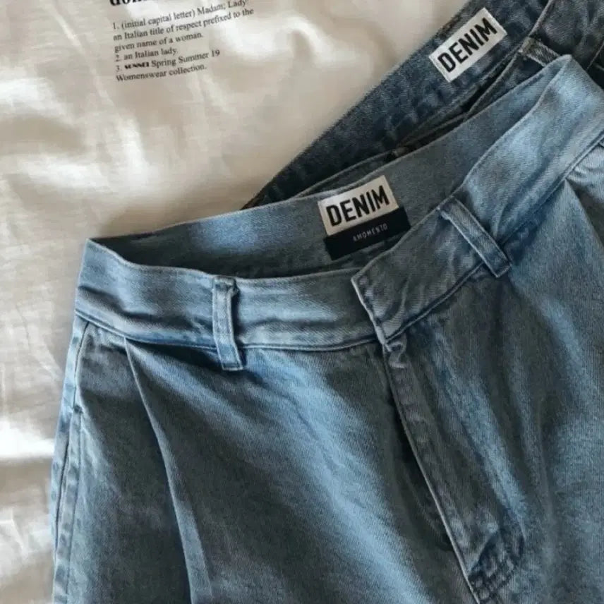 [BUNJANG] Amomento Denim Slacks / 아모멘토 핀턱 데님 슬랙스s