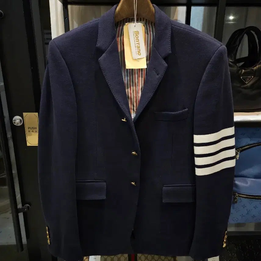 [BUNJANG] Thom Browne Gold Blazer Jacket Navy / [정품/금장/2사이즈] 톰브라운 금장 블레이저 마이 정장 자켓 네이비