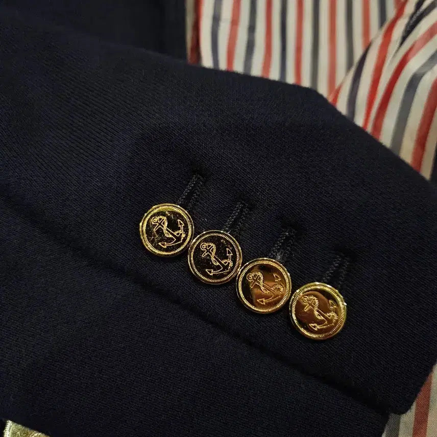 [BUNJANG] Thom Browne Gold Blazer Jacket Navy / [정품/금장/2사이즈] 톰브라운 금장 블레이저 마이 정장 자켓 네이비