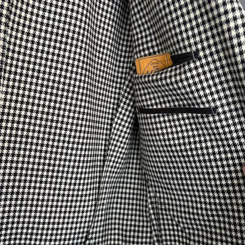 [BUNJANG] Tailorable Houndstooth Jacket / 테일러블 와인라벨 하운드투스 자켓