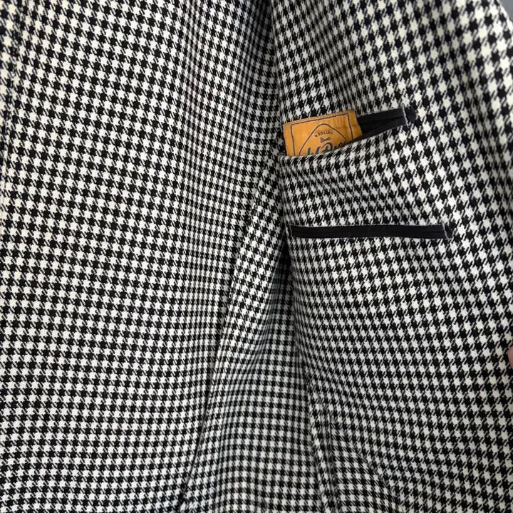 [BUNJANG] Tailorable Houndstooth Jacket / 테일러블 와인라벨 하운드투스 자켓