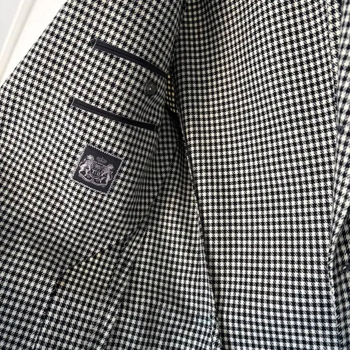 [BUNJANG] Tailorable Houndstooth Jacket / 테일러블 와인라벨 하운드투스 자켓