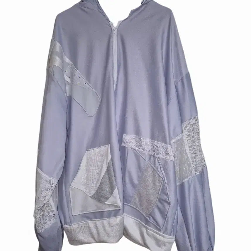 [BUNJANG] Handmade Mizuiro Subculture Patchwork Hoodie / 핸드메이드 콜라주 패치 워크 후드 집업 섭컬 서브컬처 미즈이로 져지
