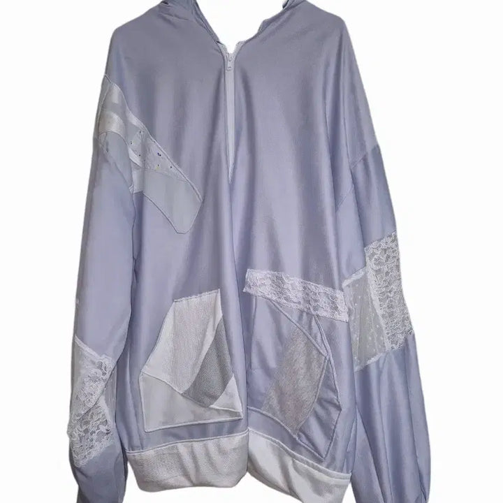 [BUNJANG] Handmade Mizuiro Subculture Patchwork Hoodie / 핸드메이드 콜라주 패치 워크 후드 집업 섭컬 서브컬처 미즈이로 져지