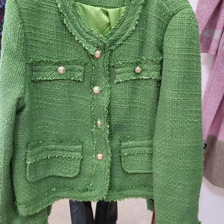 [BUNJANG] ZE:A Green Tweed Jacket / ZEBEN 그린 트위드 자켓