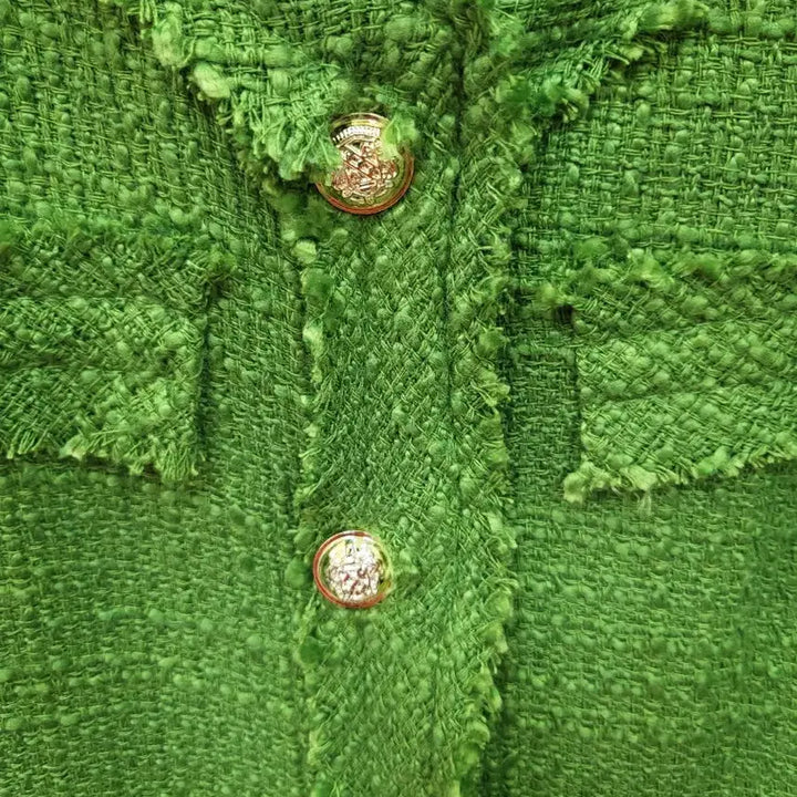 [BUNJANG] ZE:A Green Tweed Jacket / ZEBEN 그린 트위드 자켓