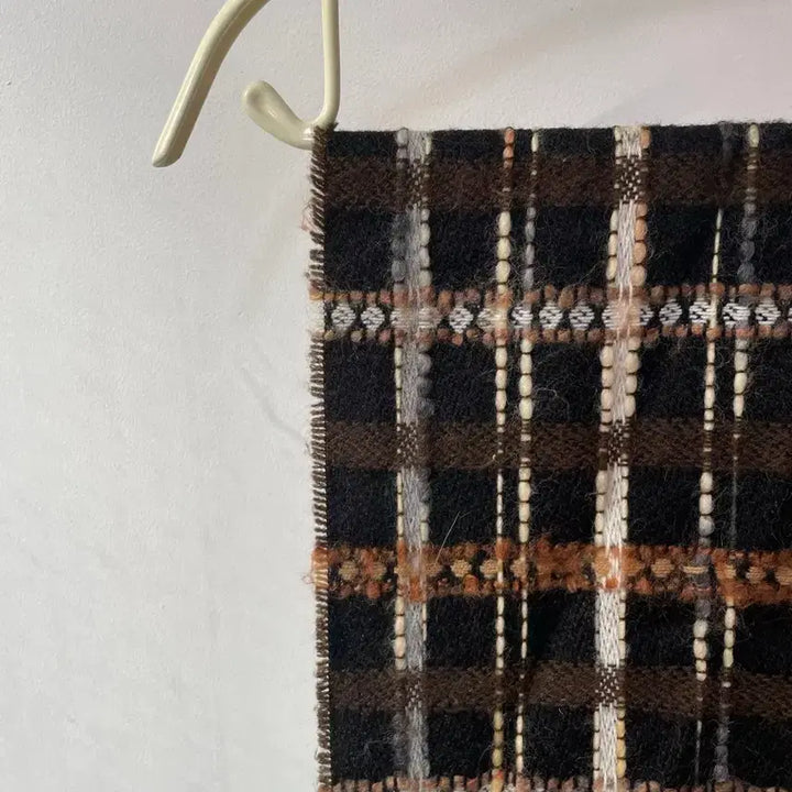 [BUNJANG] UVA Brown Check Pattern Muffler / UVA 브라운 체크 패턴 머플러 F