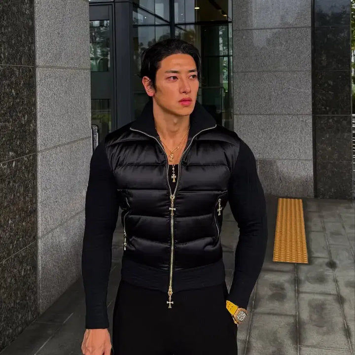 [BUNJANG] Lapillus Monogram Knit Padded Jacket / 라피나토 모노그램 니트패딩 50