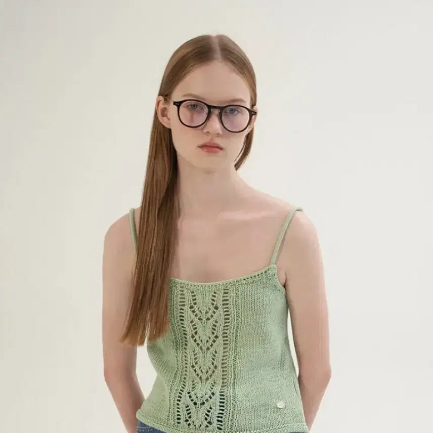 [BUNJANG] Somewherebut Leaf Cotton Sleeveless Knit - Mint / 썸웨어버터 Leaf Cotton Sleeveless Knit - Mint