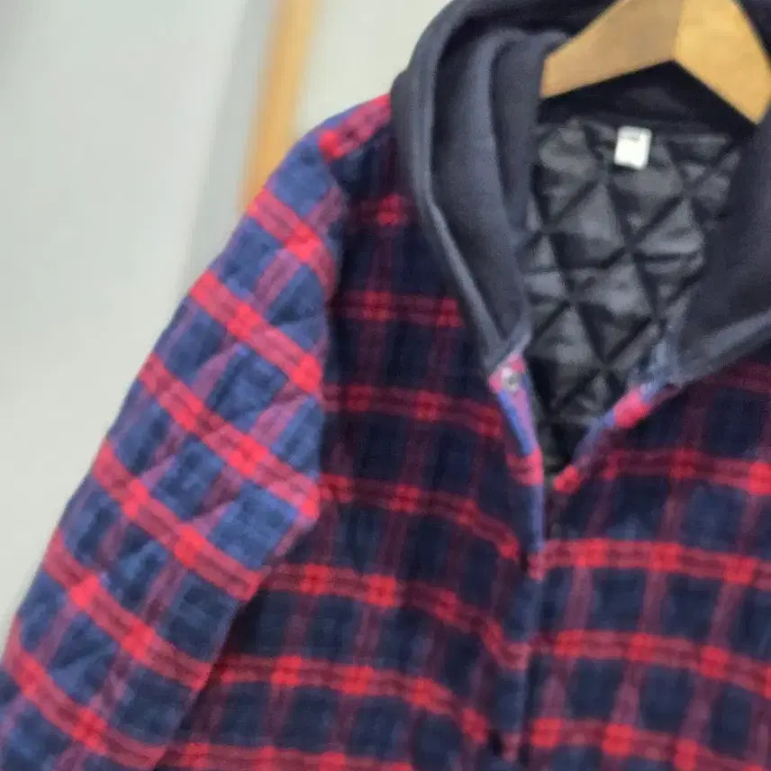 [BUNJANG] Hooded Quilted Coat / 예쁜 체크 누빔 후드코트