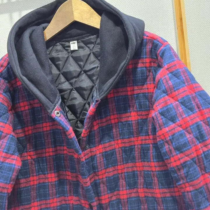 [BUNJANG] Hooded Quilted Coat / 예쁜 체크 누빔 후드코트