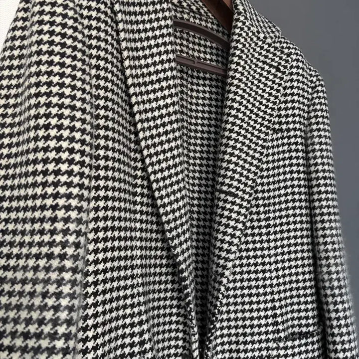 [BUNJANG] Tailorable Houndstooth Jacket / 테일러블 와인라벨 하운드투스 자켓