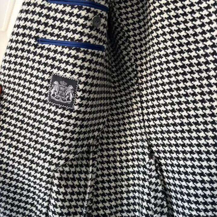[BUNJANG] Tailorable Houndstooth Jacket / 테일러블 와인라벨 하운드투스 자켓