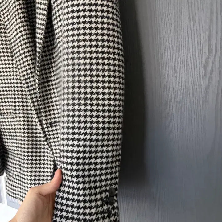 [BUNJANG] Tailorable Houndstooth Jacket / 테일러블 와인라벨 하운드투스 자켓