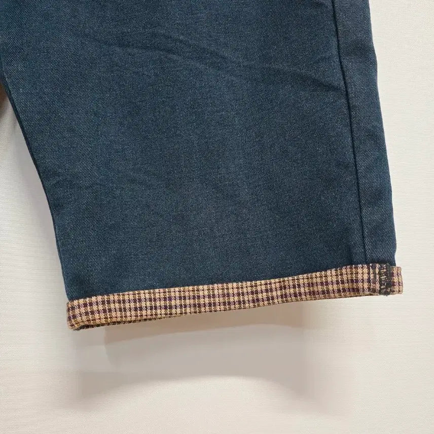 [BUNJANG] EVISU Checkered Denim Shorts / 에비수 체크 배색 데님 반바지