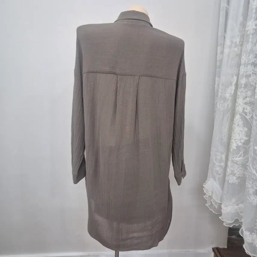 [BUNJANG] Zara Brown Long Shirt / 자라 롱 기장 브라운 셔츠 남방