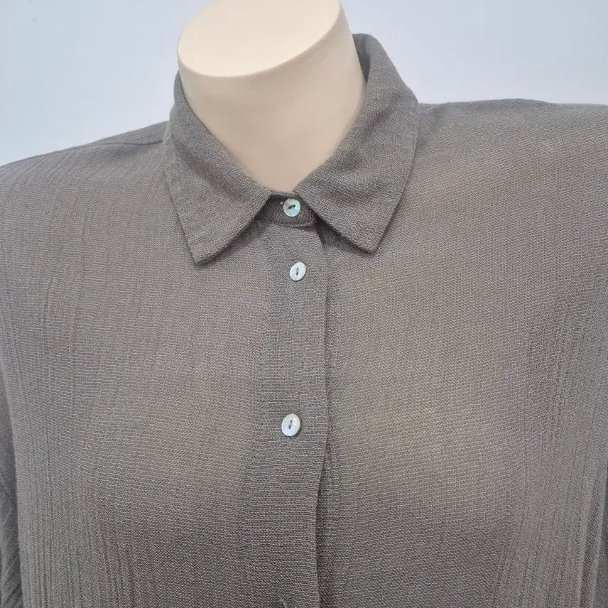 [BUNJANG] Zara Brown Long Shirt / 자라 롱 기장 브라운 셔츠 남방