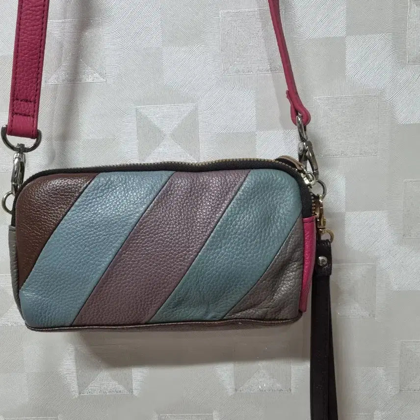 [BUNJANG] Color Block Leather Mini Crossbody Bag / 컬러 블록 가죽 미니크로스백20/10정도