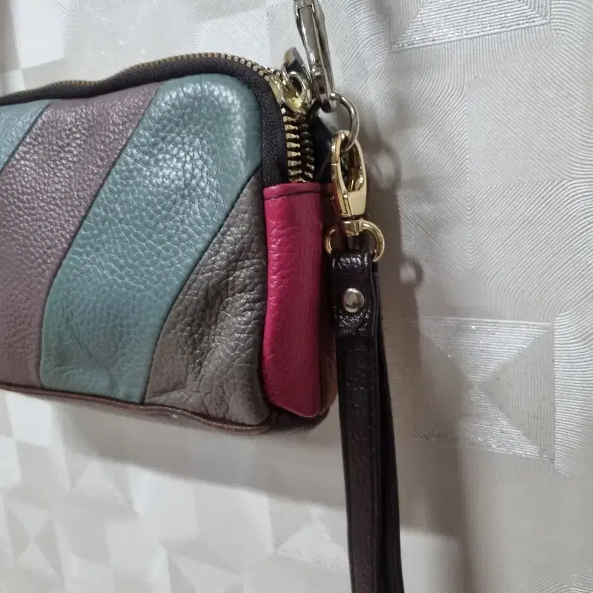 [BUNJANG] Color Block Leather Mini Crossbody Bag / 컬러 블록 가죽 미니크로스백20/10정도