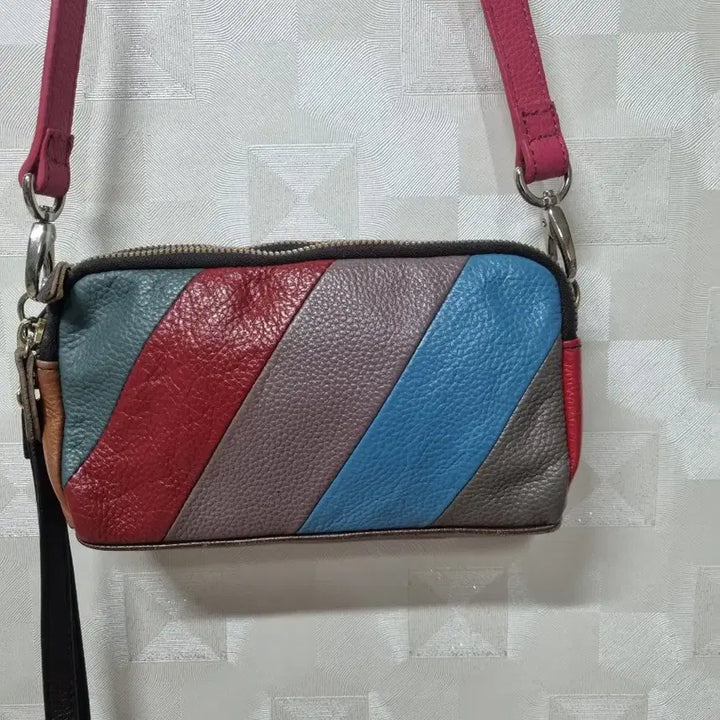 [BUNJANG] Color Block Leather Mini Crossbody Bag / 컬러 블록 가죽 미니크로스백20/10정도
