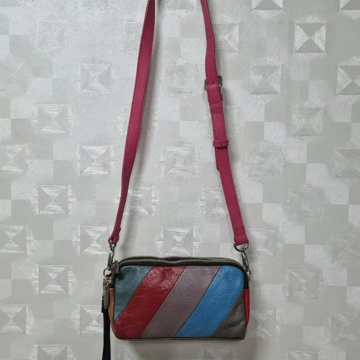 [BUNJANG] Color Block Leather Mini Crossbody Bag / 컬러 블록 가죽 미니크로스백20/10정도