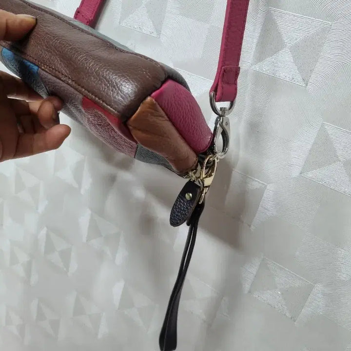 [BUNJANG] Color Block Leather Mini Crossbody Bag / 컬러 블록 가죽 미니크로스백20/10정도