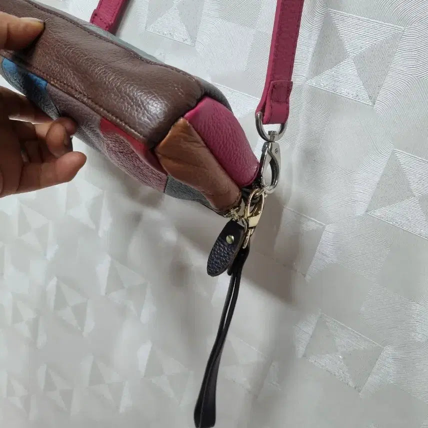 [BUNJANG] Color Block Leather Mini Crossbody Bag / 컬러 블록 가죽 미니크로스백20/10정도