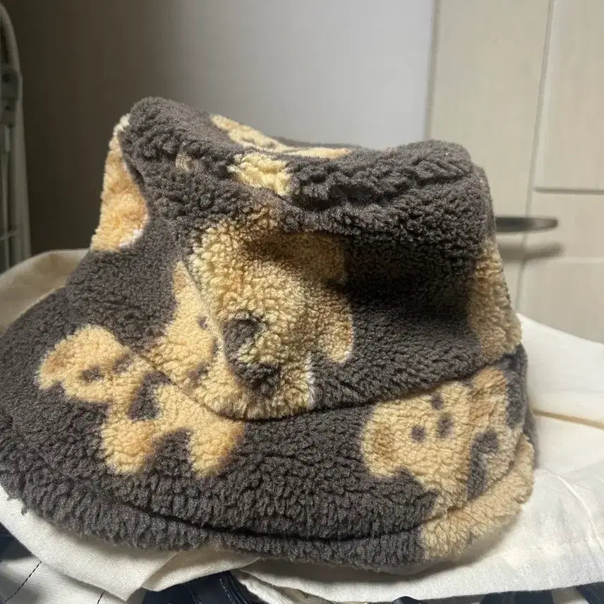 [BUNJANG] Teddy Bear Bucket Hat / 테디베어 뽀글이버킷햇