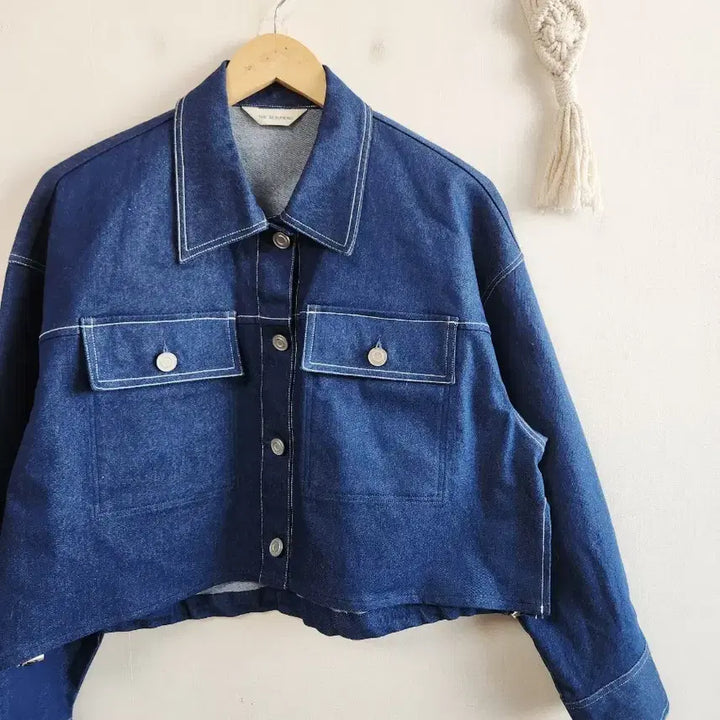 [BUNJANG] The Biew Biew Denim Jacket / 더뷰뷰 생지 데님자켓/오버핏 크롭 청자켓