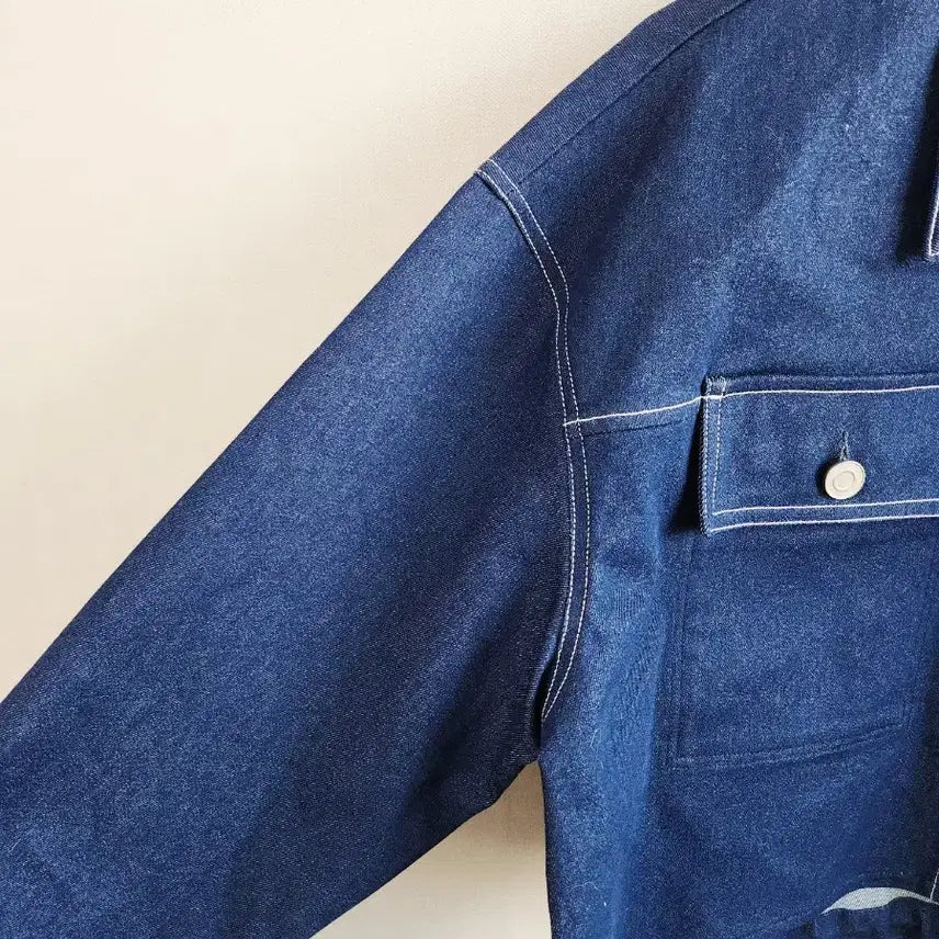 [BUNJANG] The Biew Biew Denim Jacket / 더뷰뷰 생지 데님자켓/오버핏 크롭 청자켓