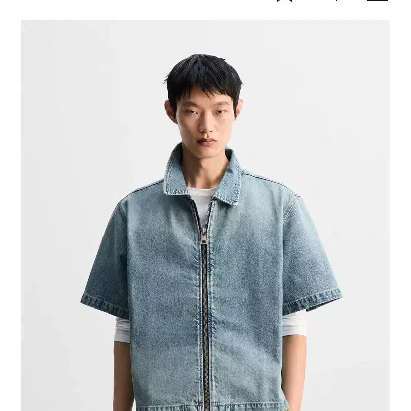 [BUNJANG] Zara Two-Way Denim Zipper Shirt Jacket / (L)자라 투웨이 데님 지퍼 셔츠 자켓