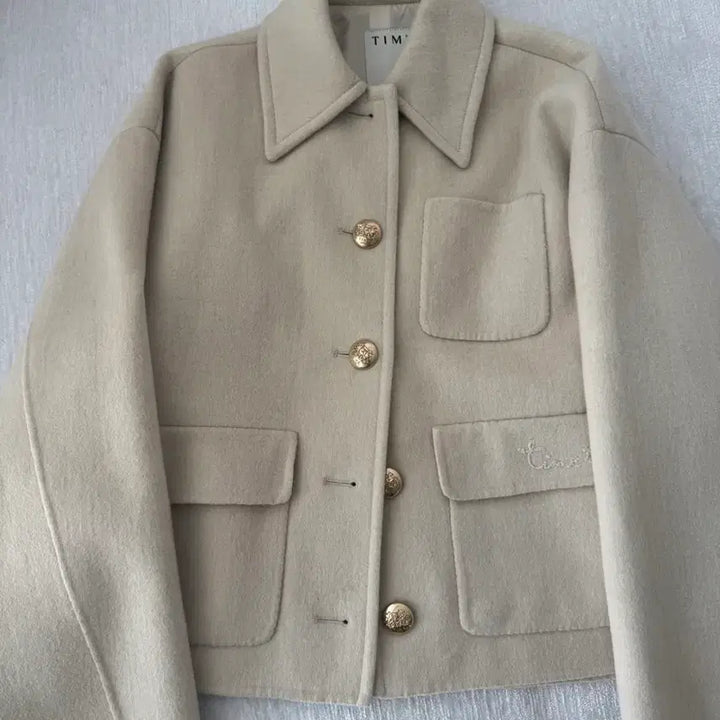 [BUNJANG] Time Embroidered Half Coat / 타임 자수 반코트