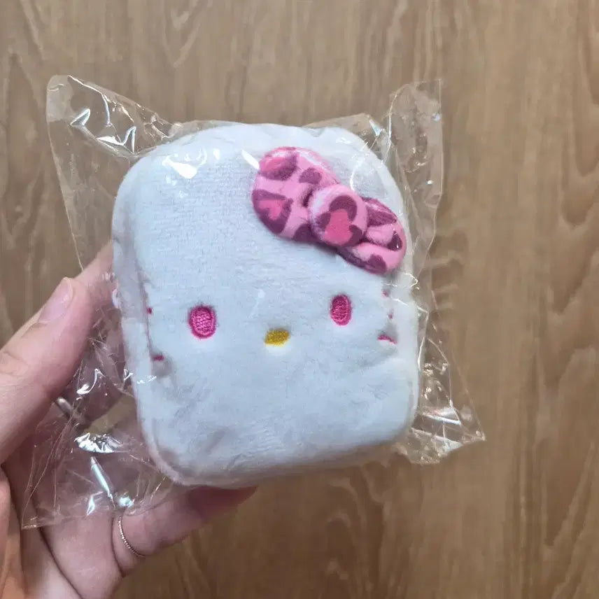 [BUNJANG] Pink Leopard Print Kitty Pouch Keyring / 핑크호피 키티 파우치키링