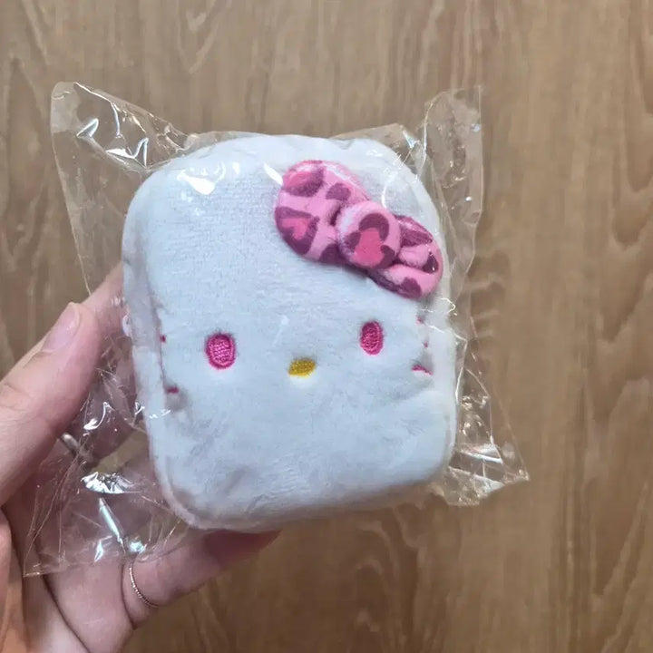 [BUNJANG] Pink Leopard Print Kitty Pouch Keyring / 핑크호피 키티 파우치키링